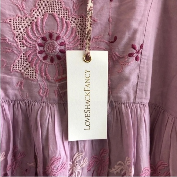 LoveShackFancy Freja Mini Dress Lavender Fields - Picture 9 of 12